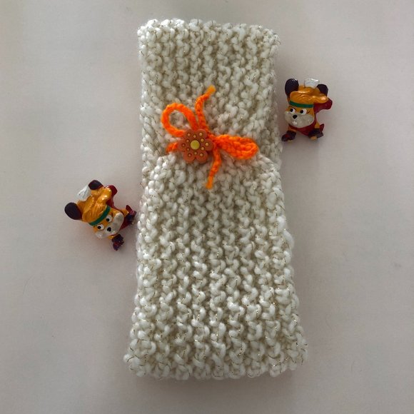 Knitted headband, ear warmer with flower button - Picture 8 of 8